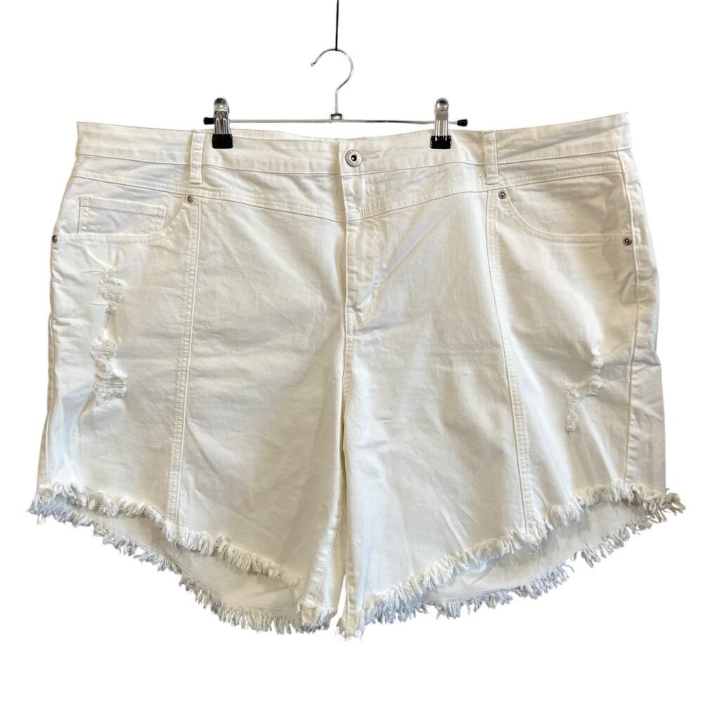 Ashley Sterwart White Raw Hem Shorts Size 28 / 48 in Waist